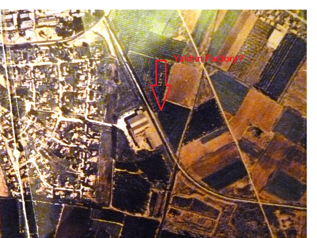 Photo of map of Kfar Sava that shows where the Yakhin factory was located in the 1960s till 1990s